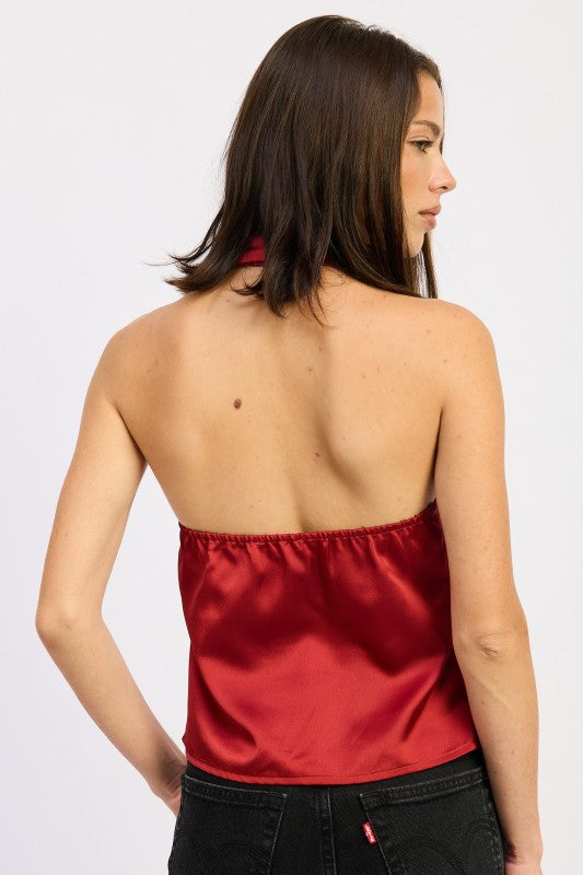 One Shoulder Top With Scarf Detail - Premium variable from Tooksie - Just $41.99! Shop now at Tooksie