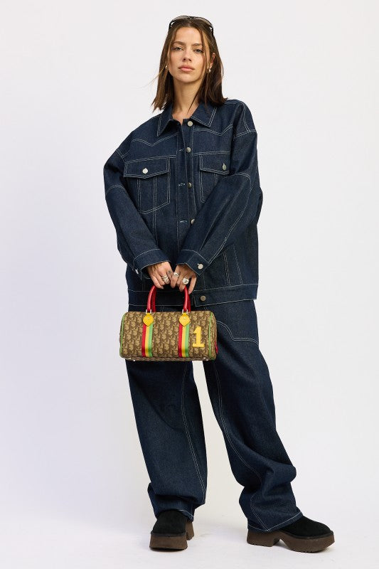 Oversized Button Up Denim Jacket - Premium variable from Tooksie - Just $83.99! Shop now at Tooksie