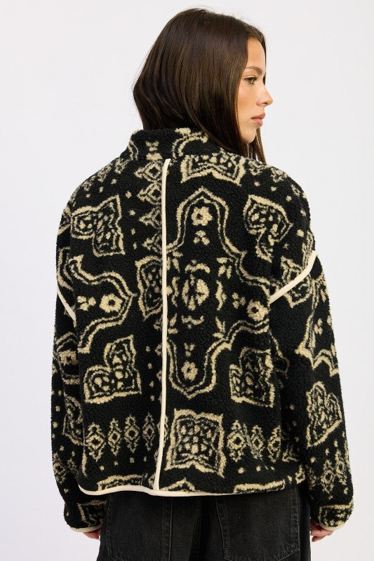 Sahara Patterned Sherpa Jacket - Premium variable from Tooksie - Just $88.99! Shop now at Tooksie