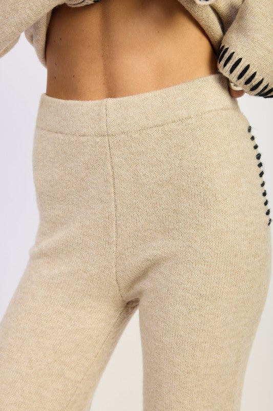 Wide Leg Trousers With Blanket Stitching - Premium variable from Tooksie - Just $49.99! Shop now at Tooksie