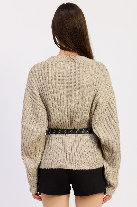 Wrap Cardigan With Belt - Premium variable from Tooksie - Just $66.99! Shop now at Tooksie