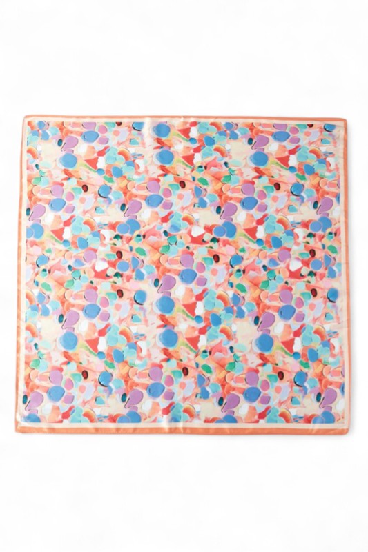 Watercolor Dotted Print Satin Scarf - Premium simple from Tooksie - Just $10.99! Shop now at Tooksie