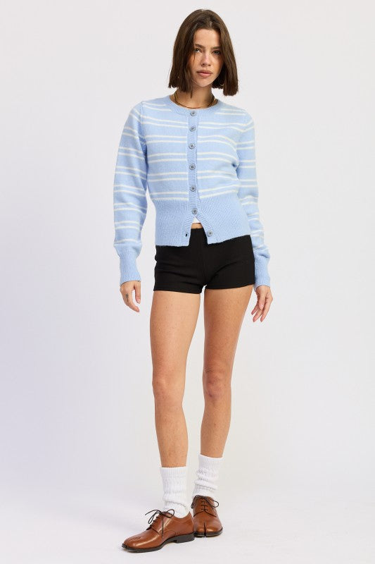 Button Down Striped Cardigan - Premium variable from Tooksie - Just $55.99! Shop now at Tooksie