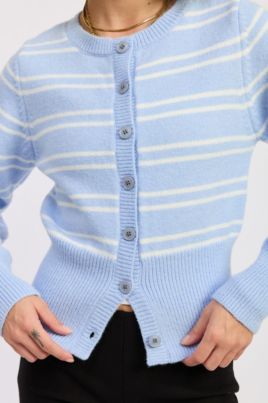 Button Down Striped Cardigan - Premium variable from Tooksie - Just $55.99! Shop now at Tooksie