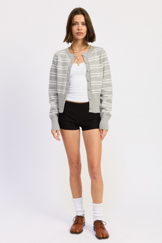 Button Down Striped Cardigan - Premium variable from Tooksie - Just $55.99! Shop now at Tooksie