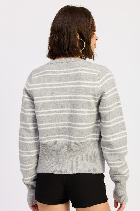 Button Down Striped Cardigan - Premium variable from Tooksie - Just $55.99! Shop now at Tooksie