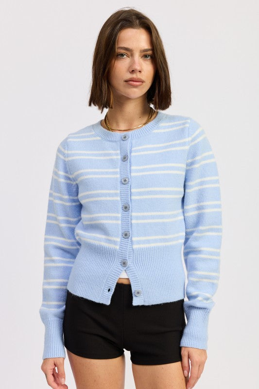 Button Down Striped Cardigan - Premium variable from Tooksie - Just $55.99! Shop now at Tooksie