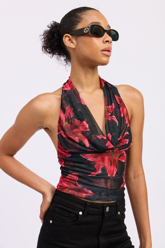 Halter Cowl Neck Top - Premium variable from Tooksie - Just $44.99! Shop now at Tooksie