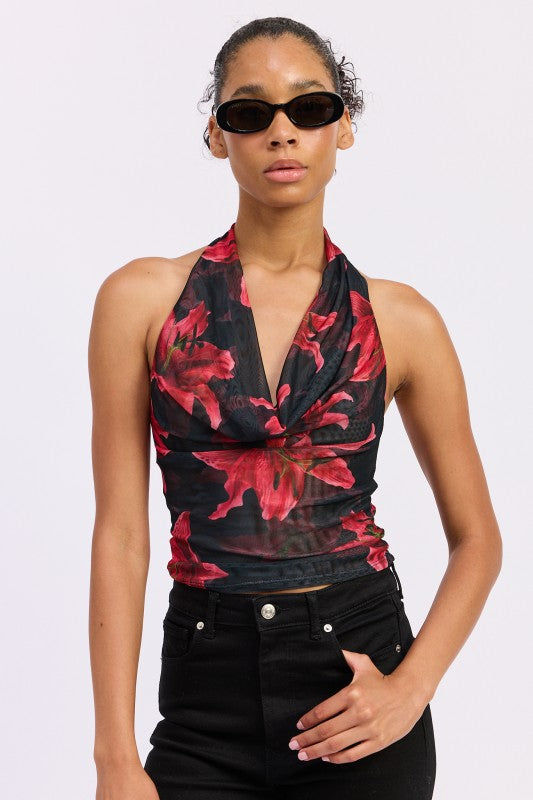 Halter Cowl Neck Top - Premium variable from Tooksie - Just $44.99! Shop now at Tooksie