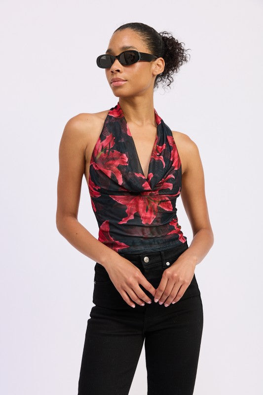 Halter Cowl Neck Top - Premium variable from Tooksie - Just $44.99! Shop now at Tooksie