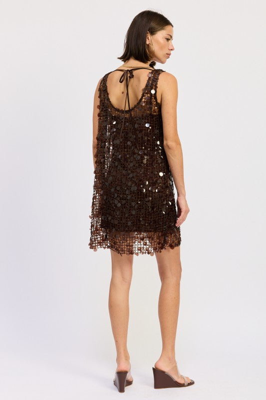 Mini Mesh Sleeveless Sequin Dress - Premium variable from Tooksie - Just $111.99! Shop now at Tooksie