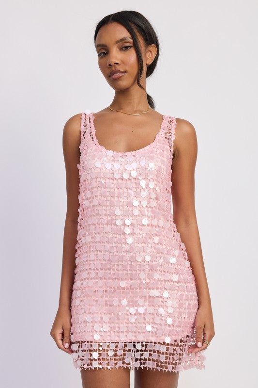 Mini Mesh Sleeveless Sequin Dress - Premium variable from Tooksie - Just $111.99! Shop now at Tooksie