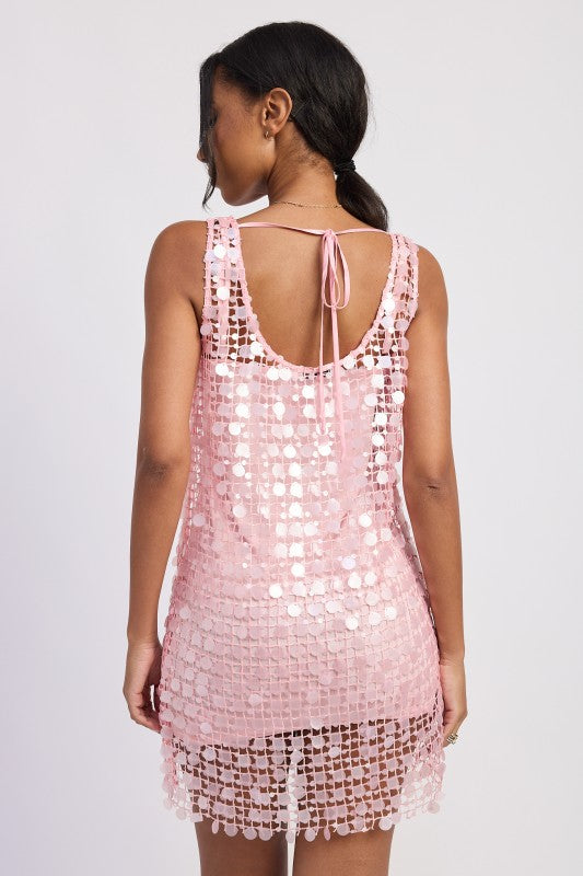 Mini Mesh Sleeveless Sequin Dress - Premium variable from Tooksie - Just $111.99! Shop now at Tooksie