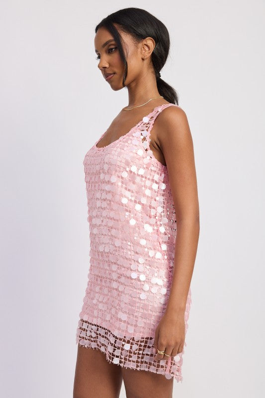 Mini Mesh Sleeveless Sequin Dress - Premium variable from Tooksie - Just $111.99! Shop now at Tooksie