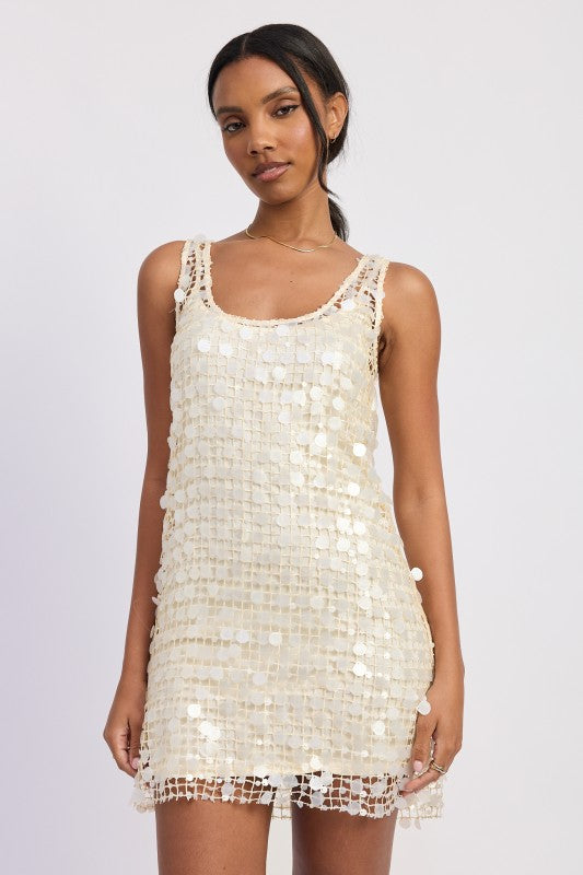 Mini Mesh Sleeveless Sequin Dress - Premium variable from Tooksie - Just $111.99! Shop now at Tooksie