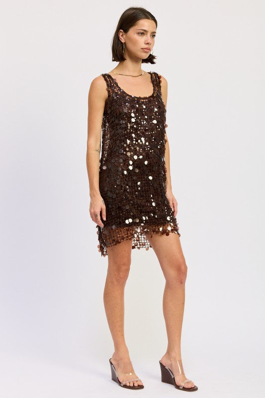 Mini Mesh Sleeveless Sequin Dress - Premium variable from Tooksie - Just $111.99! Shop now at Tooksie