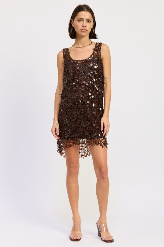 Mini Mesh Sleeveless Sequin Dress - Premium variable from Tooksie - Just $111.99! Shop now at Tooksie