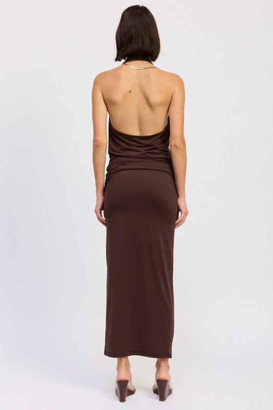 Sleeveless Cowl Neck Top With Gold Accents - Premium variable from Tooksie - Just $42.99! Shop now at Tooksie