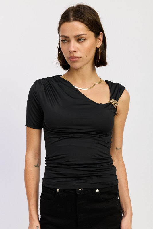 One Shoulder Asymmetrical Knit Top - Premium variable from Tooksie - Just $45.99! Shop now at Tooksie