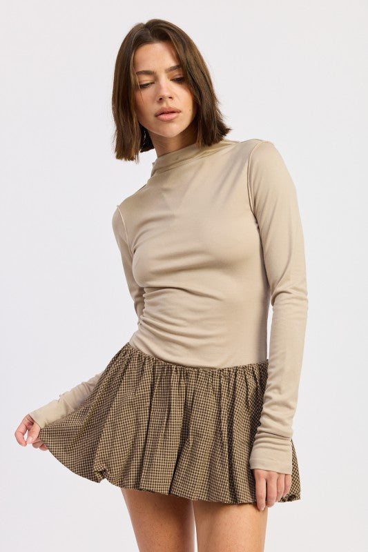Mock Neck Long Sleeve Jersey Top - Premium variable from Tooksie - Just $45.99! Shop now at Tooksie