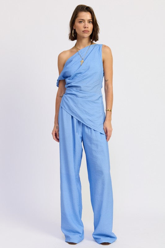 Striped Loose Trousers With Drawstring Waist - Premium variable from Tooksie - Just $67.99! Shop now at Tooksie