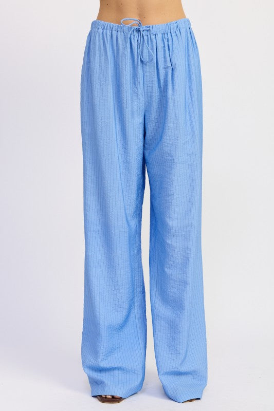 Striped Loose Trousers With Drawstring Waist - Premium variable from Tooksie - Just $67.99! Shop now at Tooksie
