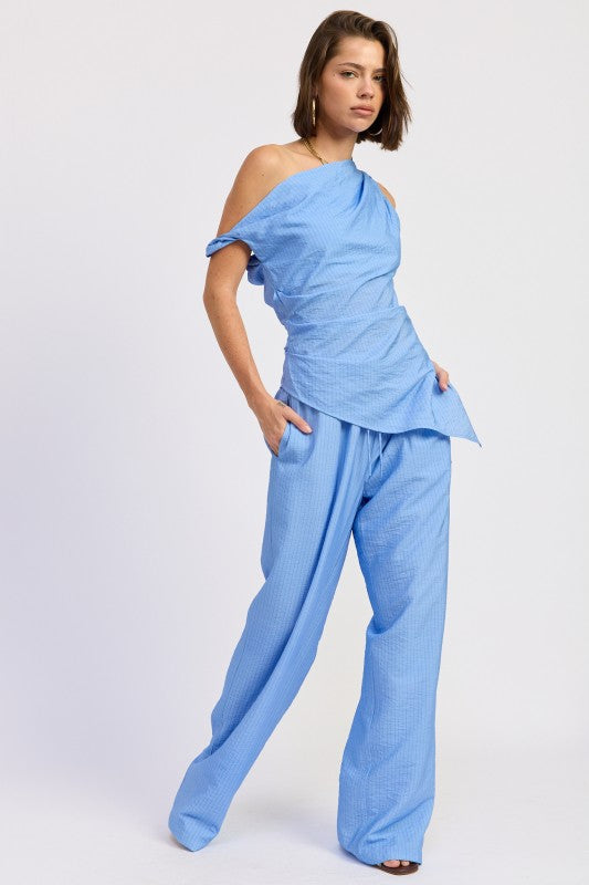 Striped Loose Trousers With Drawstring Waist - Premium variable from Tooksie - Just $67.99! Shop now at Tooksie