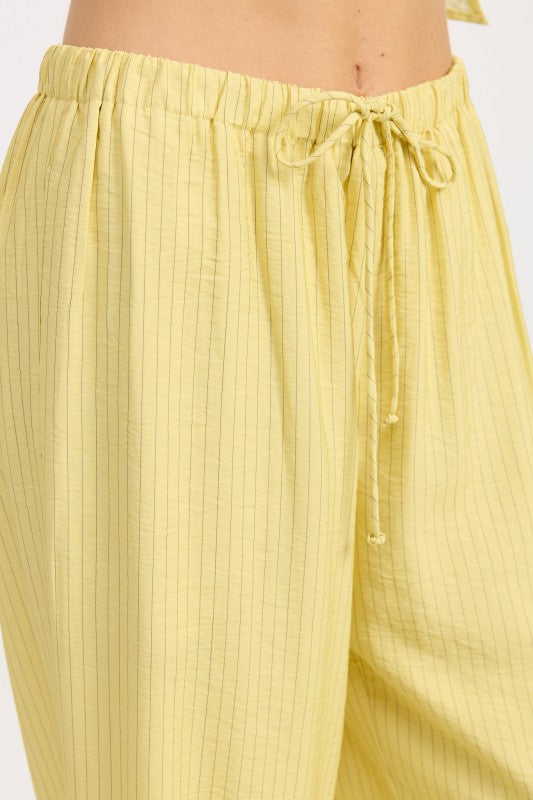 Striped Loose Trousers With Drawstring Waist - Premium variable from Tooksie - Just $67.99! Shop now at Tooksie