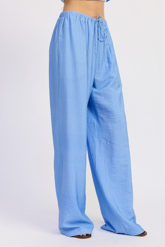 Striped Loose Trousers With Drawstring Waist - Premium variable from Tooksie - Just $67.99! Shop now at Tooksie
