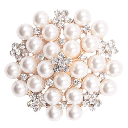 Snow Pearls Flower Rhinestone Brooch - Premium variable from Tooksie - Just $12.99! Shop now at Tooksie