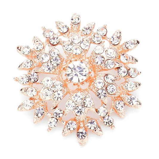 Bloom Snow Flower Rhinestone Brooch - Premium simple from Tooksie - Just $9.99! Shop now at Tooksie