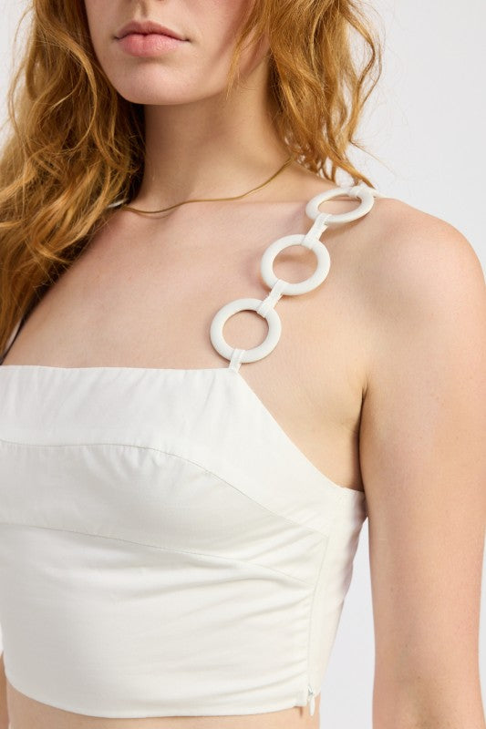 Ring Strap Cropped Top - Premium variable from Tooksie - Just $58.99! Shop now at Tooksie