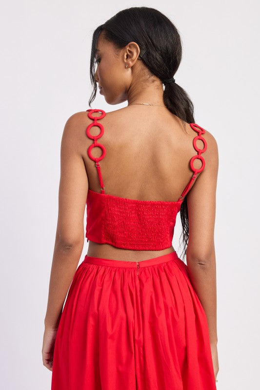 Ring Strap Cropped Top - Premium variable from Tooksie - Just $58.99! Shop now at Tooksie