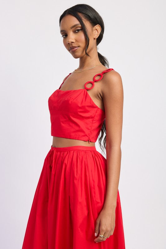 Ring Strap Cropped Top - Premium variable from Tooksie - Just $58.99! Shop now at Tooksie