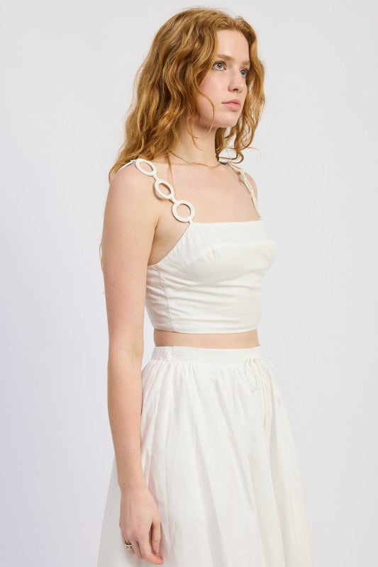 Ring Strap Cropped Top - Premium variable from Tooksie - Just $58.99! Shop now at Tooksie