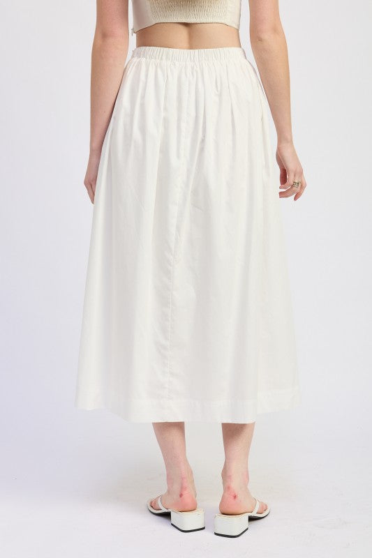 Flowy Drawstring Midi Skirt - Premium variable from Tooksie - Just $59.99! Shop now at Tooksie
