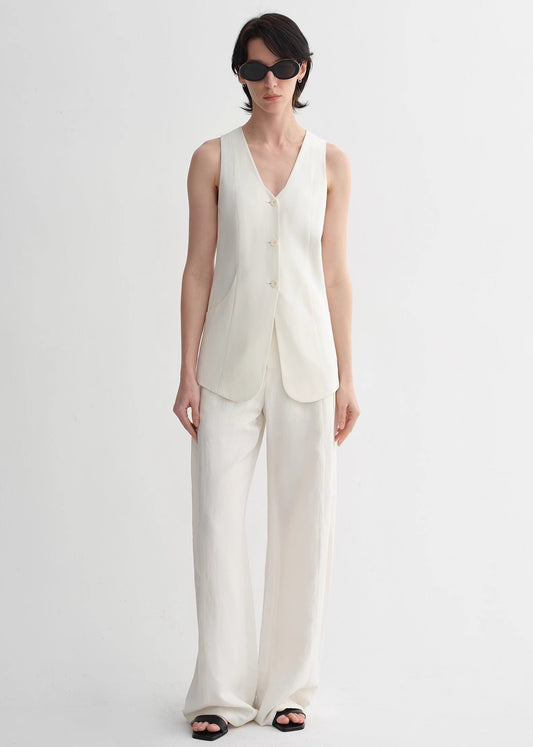Mulberry Silk Linen Vest and Trouser Set - Premium variable from Tooksie - Just $113.99! Shop now at Tooksie