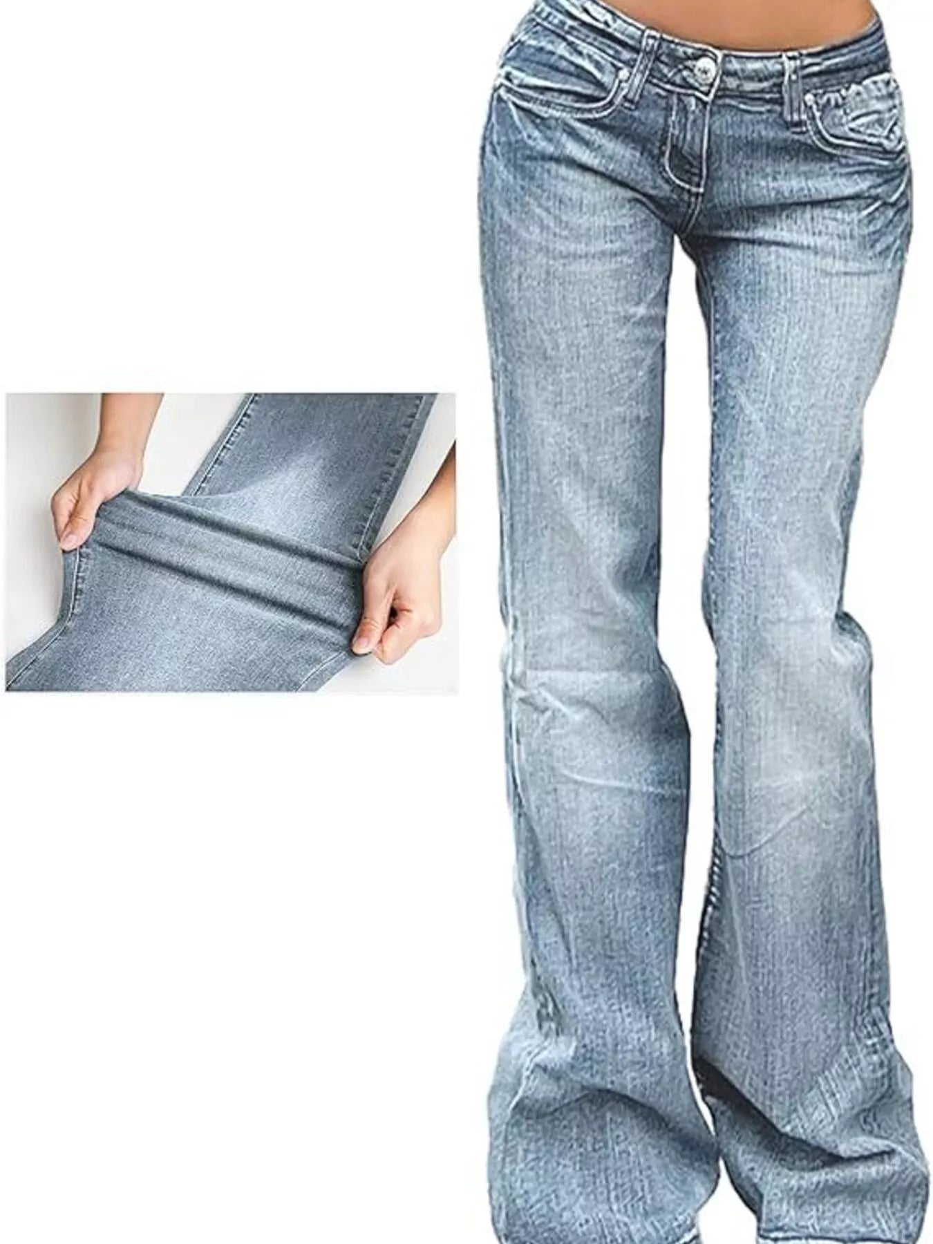 Low Rise Flared Denim - Premium variable from Tooksie - Just $44.99! Shop now at Tooksie