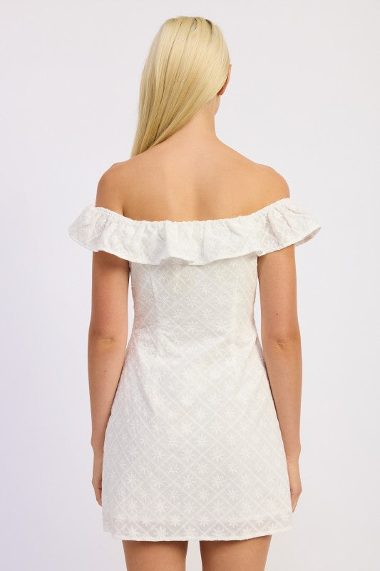 Off Shoulder Embroidered Mini Dress | Best Price in 2026 at Tooksie Off Shoulder Embroidered Mini Dress | Best Price in 2026 at Tooksie