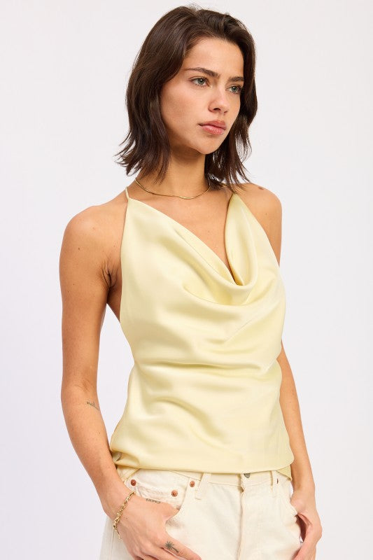 Cowl Neck Top With Open Back - Premium variable from Tooksie - Just $44.99! Shop now at Tooksie