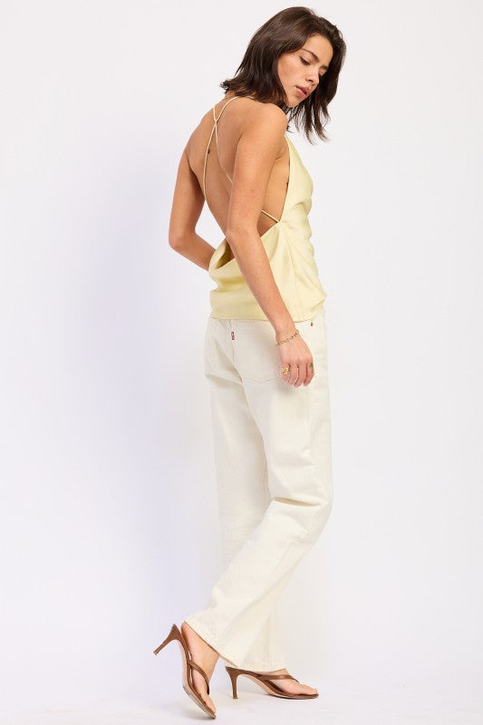 Cowl Neck Top With Open Back - Premium variable from Tooksie - Just $44.99! Shop now at Tooksie