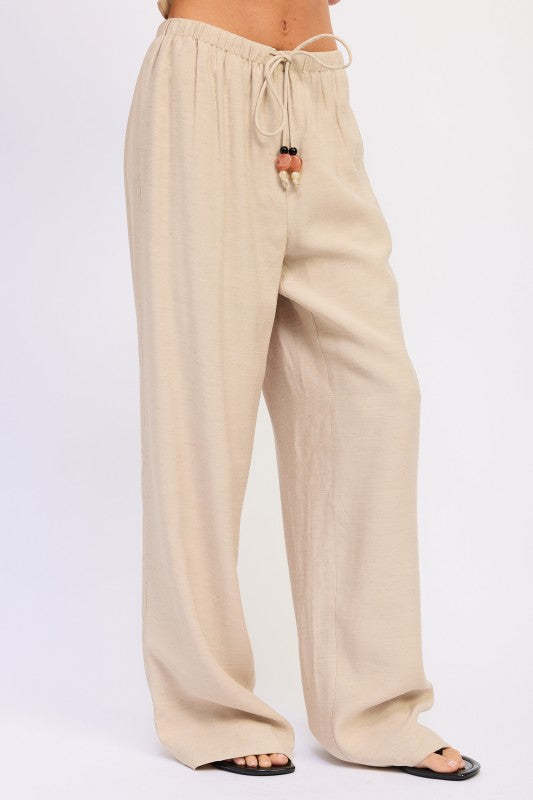 Embellished Tie-Waist Trousers - Premium variable from Tooksie - Just $62.99! Shop now at Tooksie