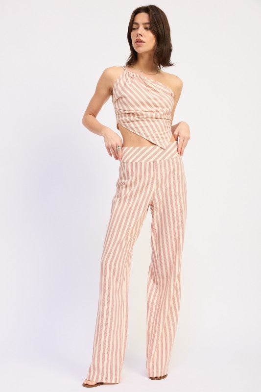 High Waisted Pinstripe Trousers - Premium variable from Tooksie - Just $57.99! Shop now at Tooksie