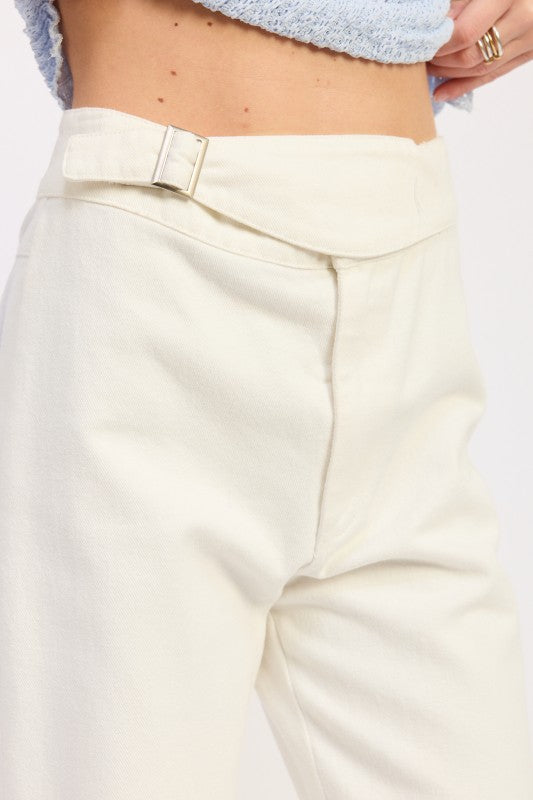 Low Rise Wide Leg Belted Jeans - Premium variable from Tooksie - Just $72.99! Shop now at Tooksie