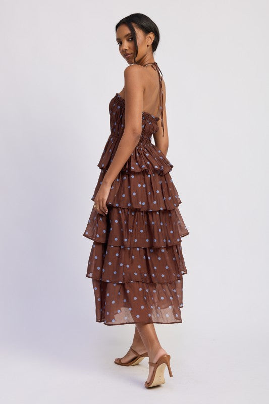 Tiered Ruffle Maxi Halter Dress - Premium variable from Tooksie - Just $91.99! Shop now at Tooksie