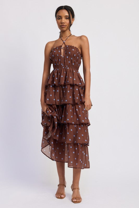 Tiered Ruffle Maxi Halter Dress - Premium variable from Tooksie - Just $91.99! Shop now at Tooksie