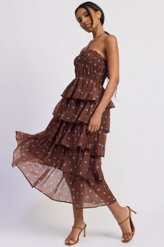 Tiered Ruffle Maxi Halter Dress - Premium variable from Tooksie - Just $91.99! Shop now at Tooksie