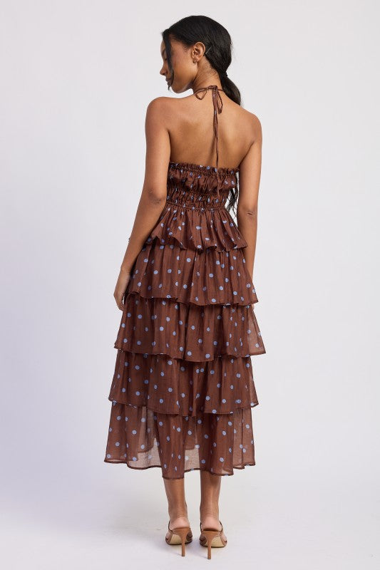 Tiered Ruffle Maxi Halter Dress - Premium variable from Tooksie - Just $91.99! Shop now at Tooksie