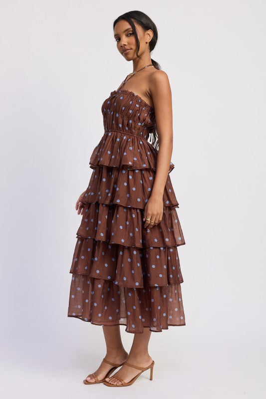 Tiered Ruffle Maxi Halter Dress - Premium variable from Tooksie - Just $91.99! Shop now at Tooksie