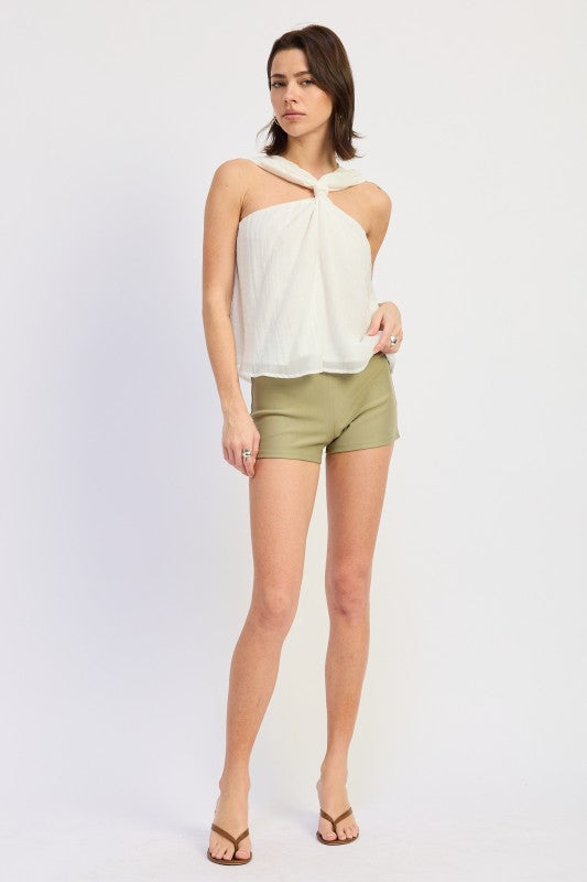 Crinkle Top with Front Tie - Premium variable from Tooksie - Just $45.99! Shop now at Tooksie